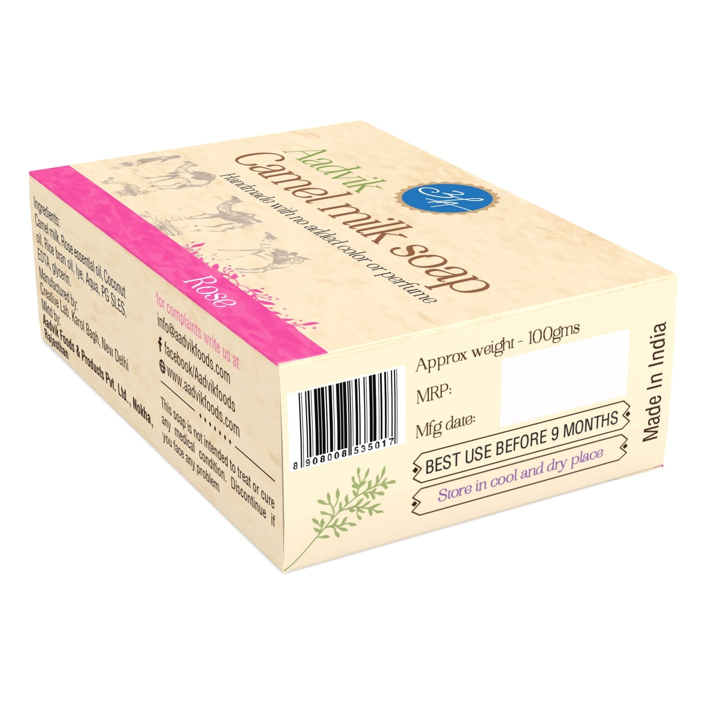 Camel Milk Soap With Rose Essential Oil | 100gm