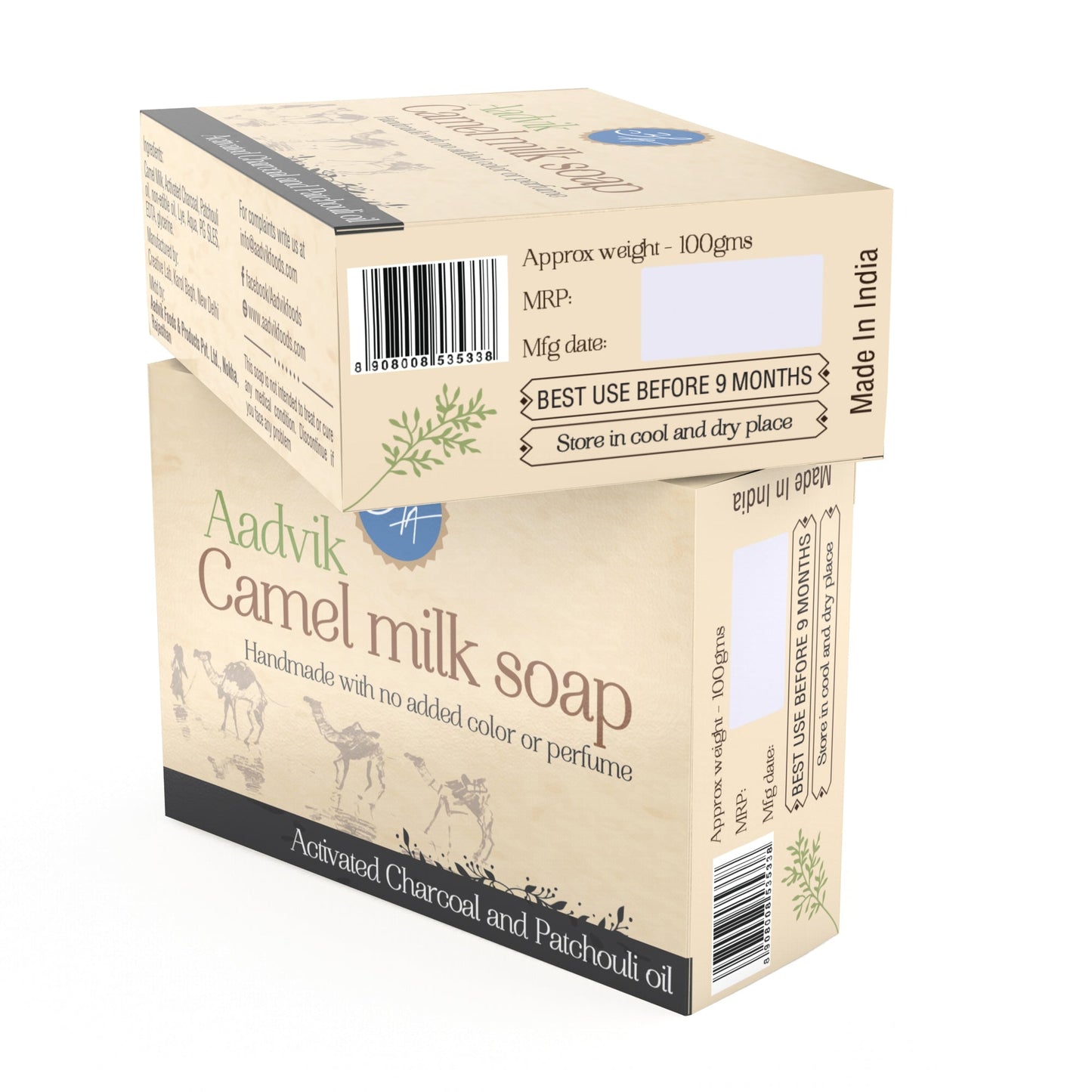Camel Milk Soap With Charcoal Patchouli Oil | 100gm