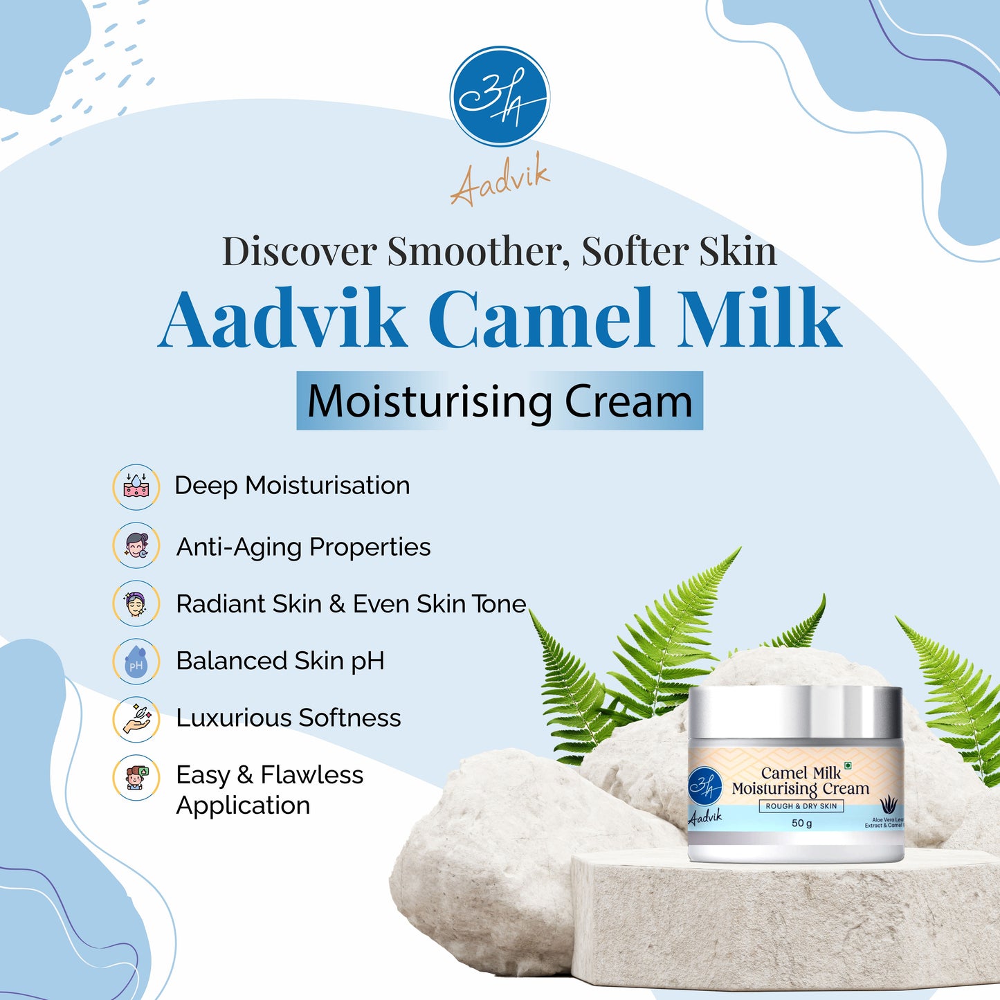 Camel Milk Moisturising Face Cream: Hydrate, Nourish, Pamper Your Skin 50g