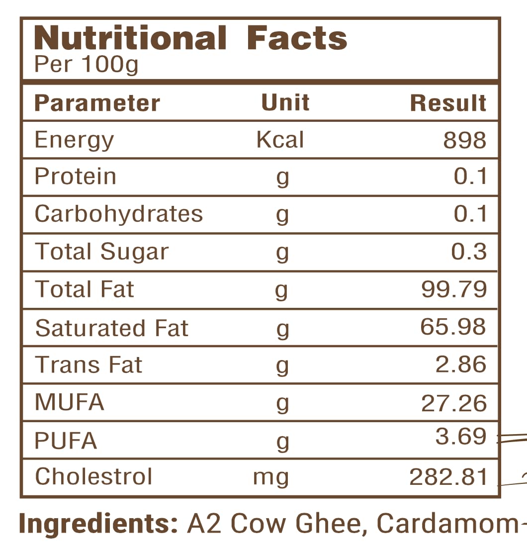 A2 Cow Ghee infused with Cardamom | Symphony of flavors | Ayurvedic Benefits | 250ml