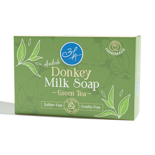 Premium Donkey Milk Soap Luxurious Skincare with Green Tea Infusion 100g