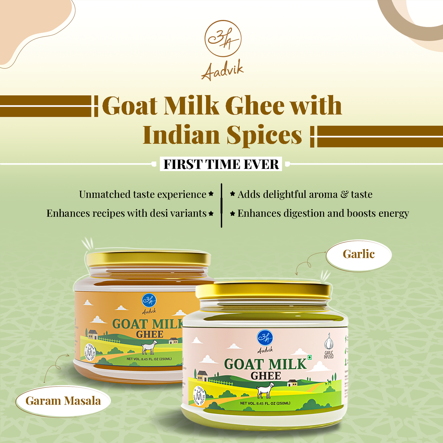 A2 Goat Milk Ghee Infused with Garlic | Bold and Savory Infusion | Ayurvedic Benefits | 250ml