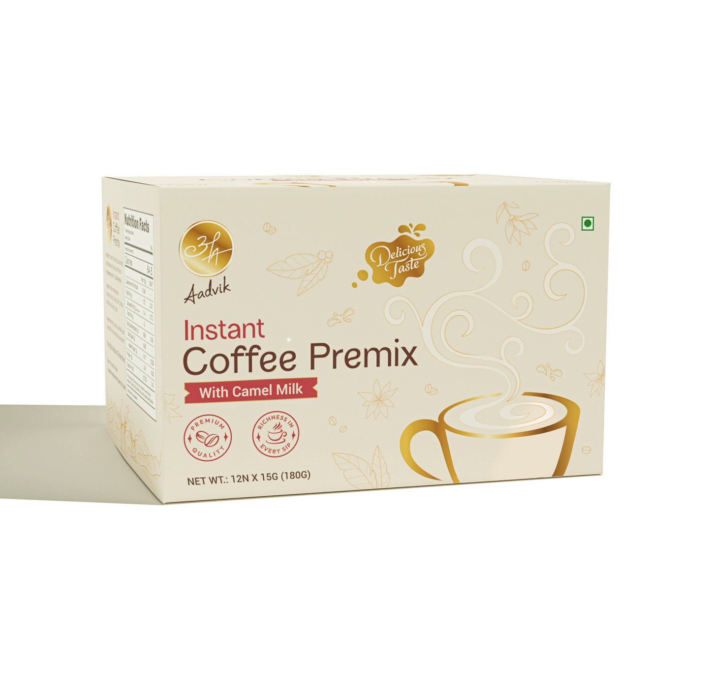 Coffee Premix | Nutrient Rich Instant Coffee Infusion with Camel Milk 15g x 12 Sachets 180g