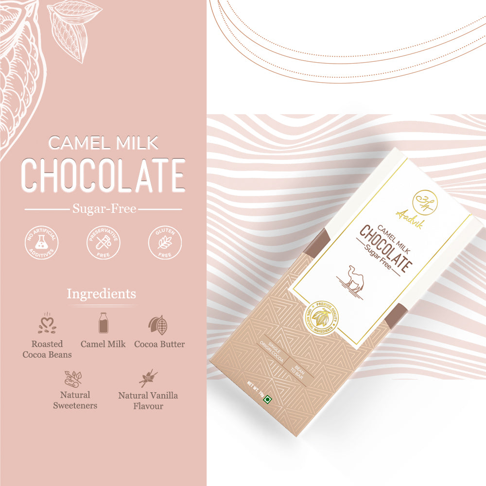 Camel Milk Chocolate | Sugar-Free | 100% Natural | 70gms