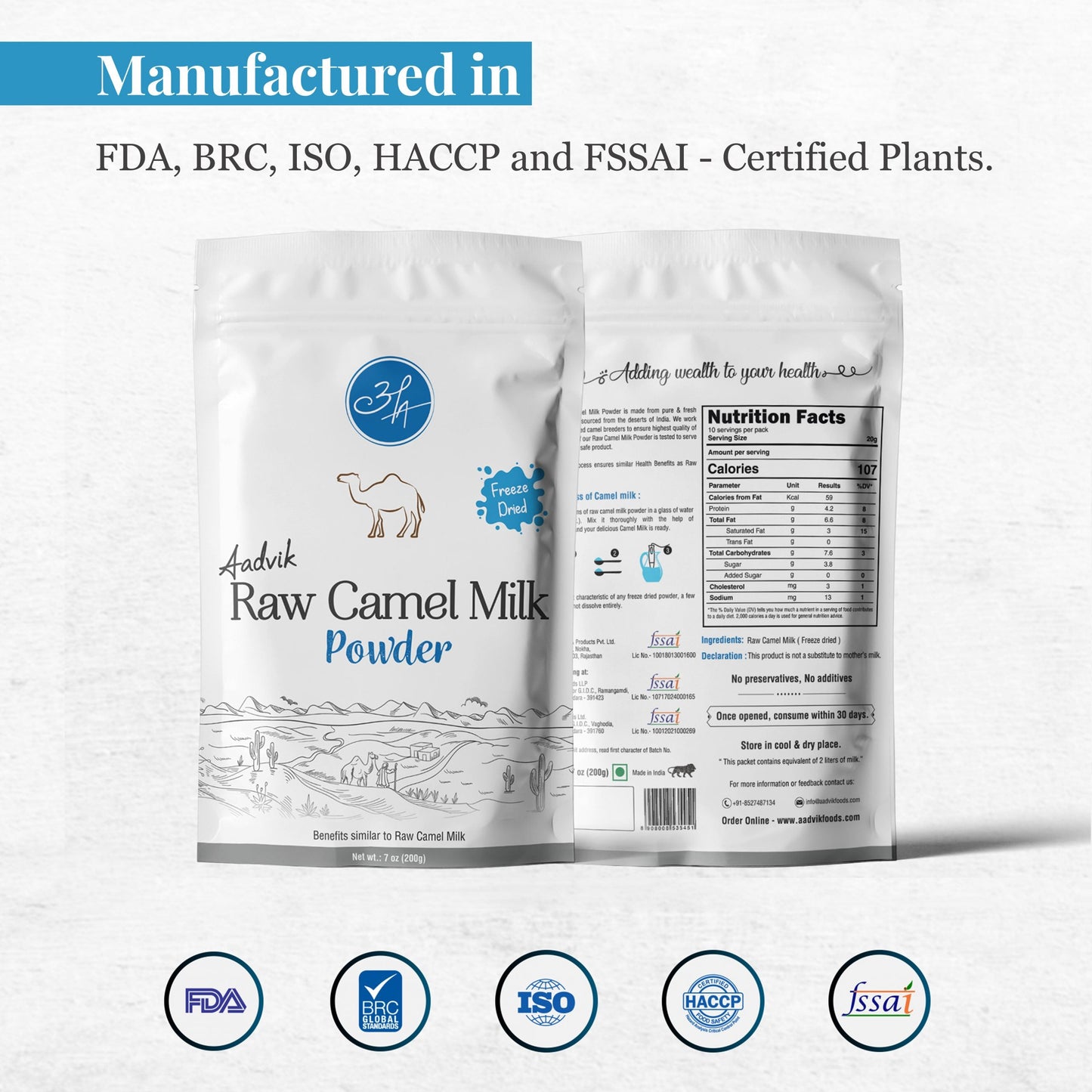 RAW Camel Milk Powder | Freeze Dried