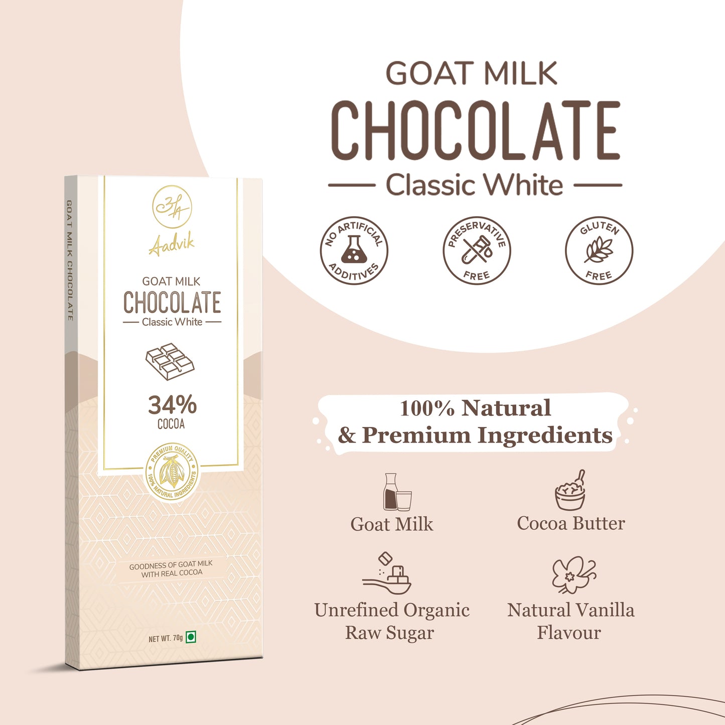 Goat Milk Chocolate | Classic White | 70g